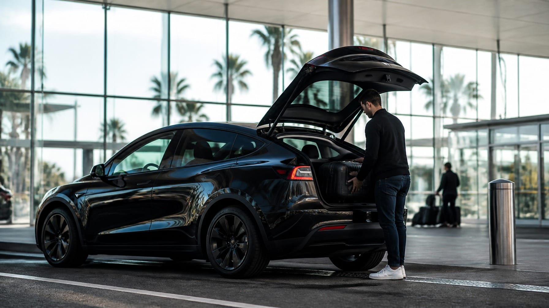 Valencia Airport to Javea transfer, private electric Tesla along the Javea coastline
